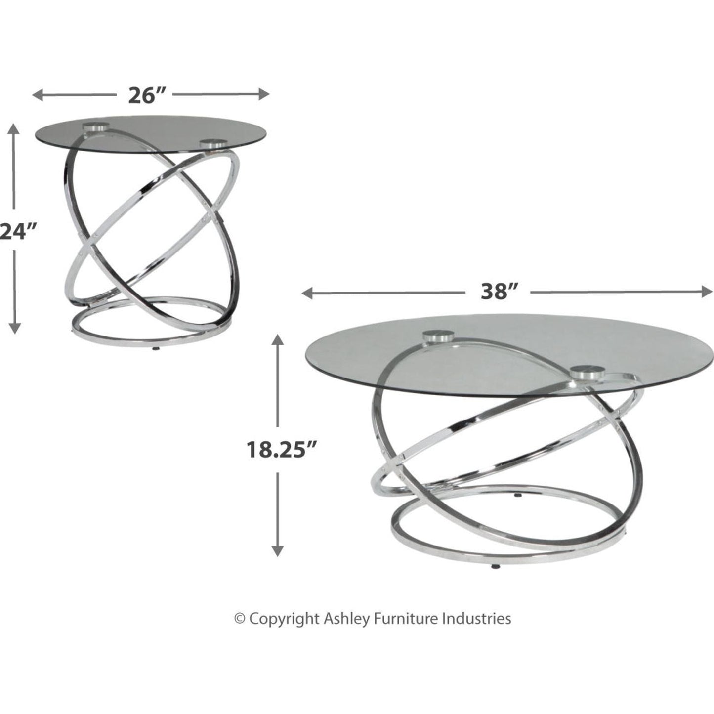 Ensemble de 3 tables d'appoint Hollynyx