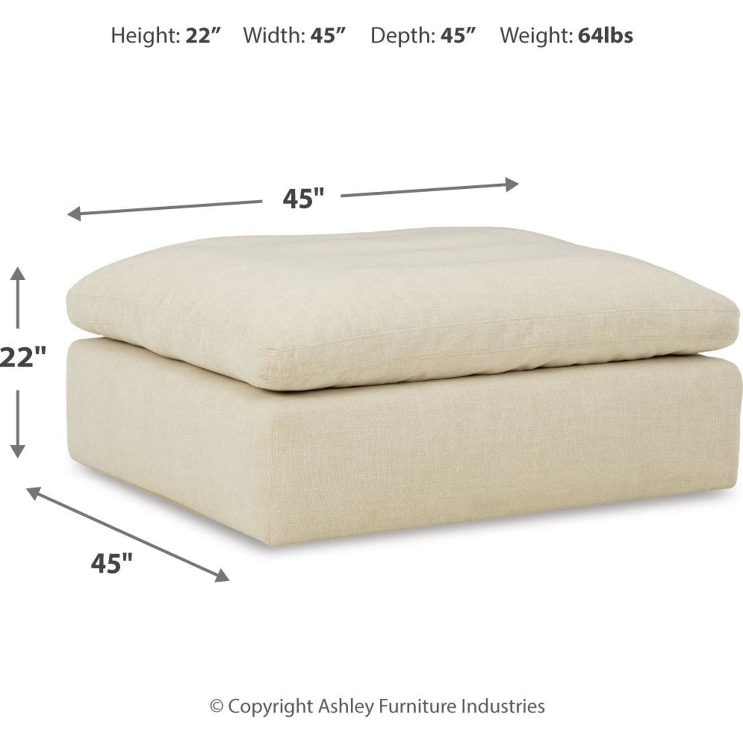 Pouf d'appoint surdimensionné exclusif Tanavi