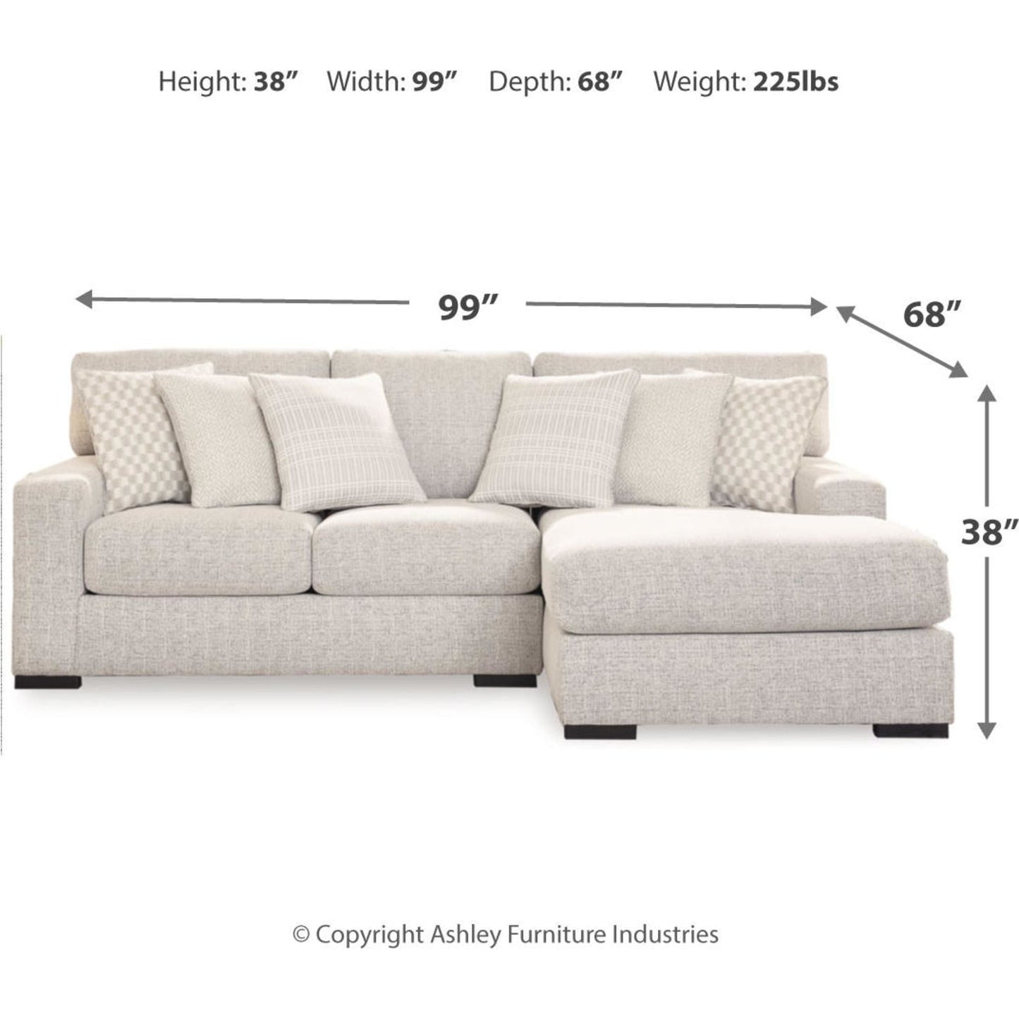 Canapé d'angle 2 pièces exclusif Larce avec méridienne