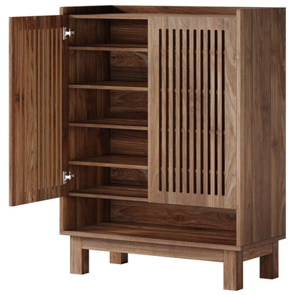 Meuble à chaussures avec porte pour 24 paires, idéal pour l'entrée ou le salon.
