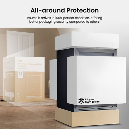 Réfrigérateur à boissons de 61 cm (24 pouces) - Capacité de 140 canettes - Idéal pour sodas et vins