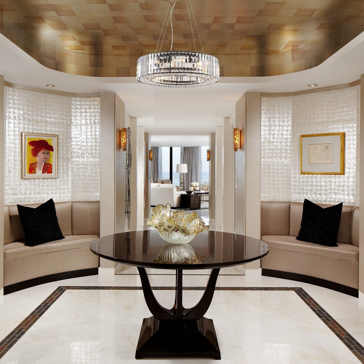 Lustre de style campagnard à 8 lumières de 63 cm (24,8 po), lustre en cristal, lustre tambour pour salle à manger, salon, chambre à coucher et cuisine