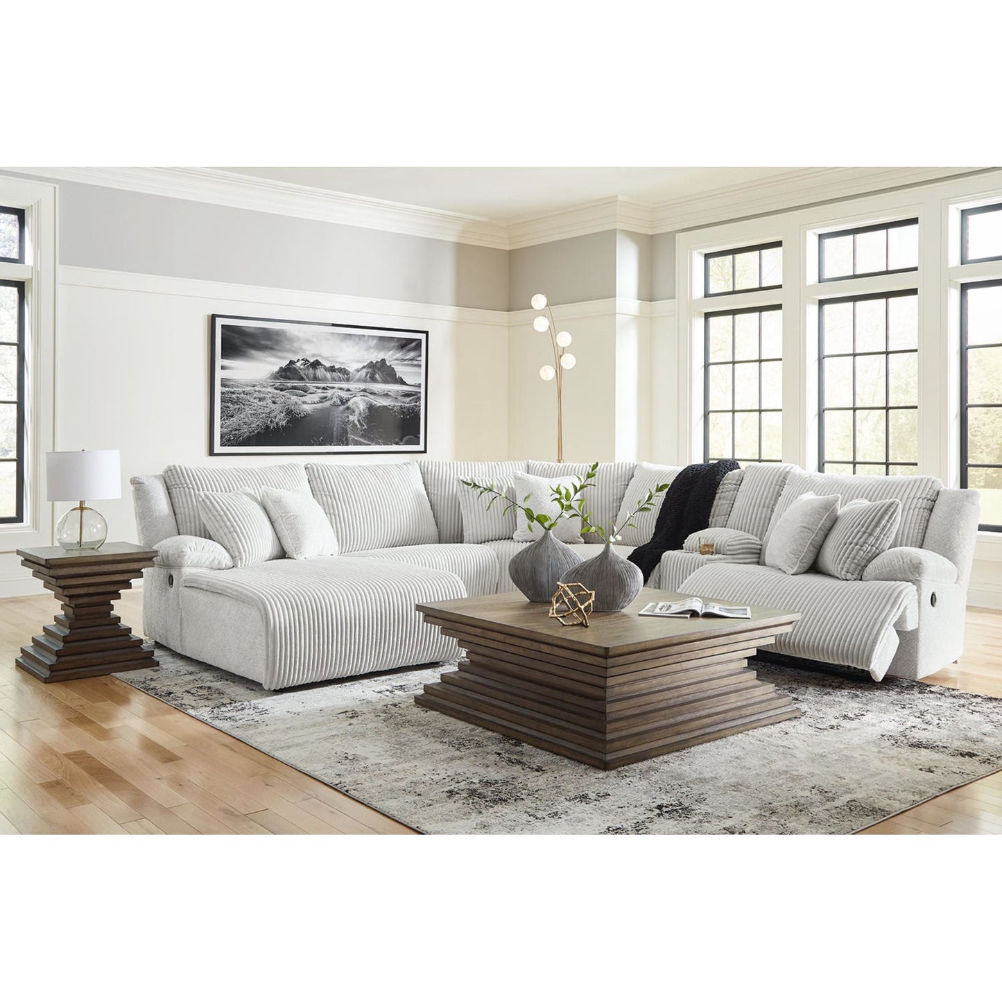 Canapé d'angle inclinable haut de gamme 6 pièces