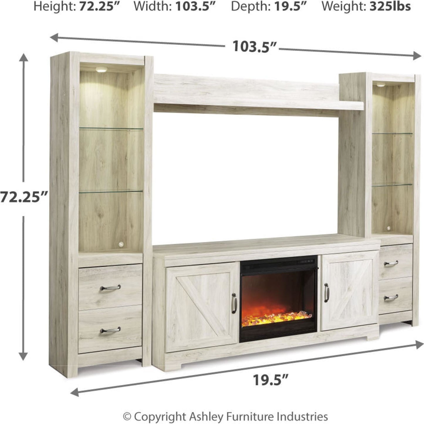 Meuble mural Bellaby avec insert de cheminée