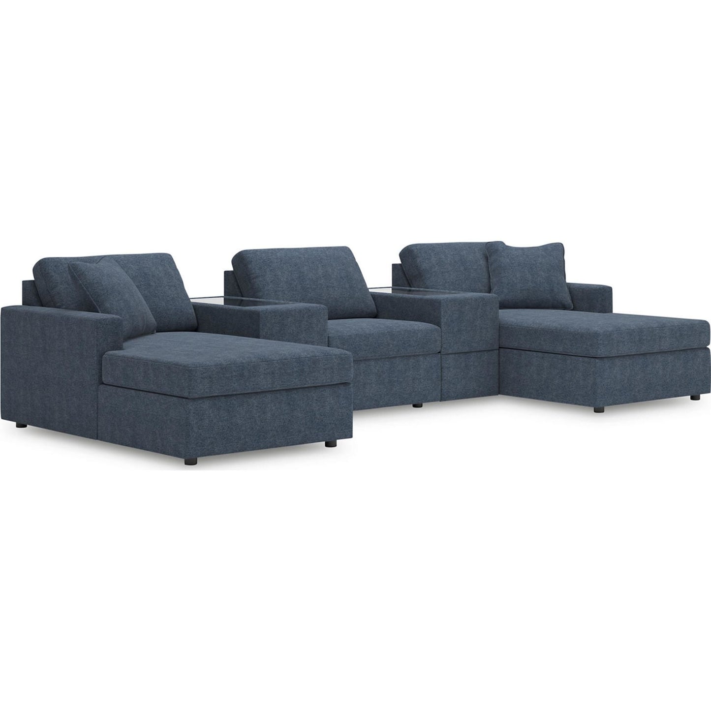 Canapé d'angle modulaire Modmax 5 pièces avec double méridienne et consoles de rangement