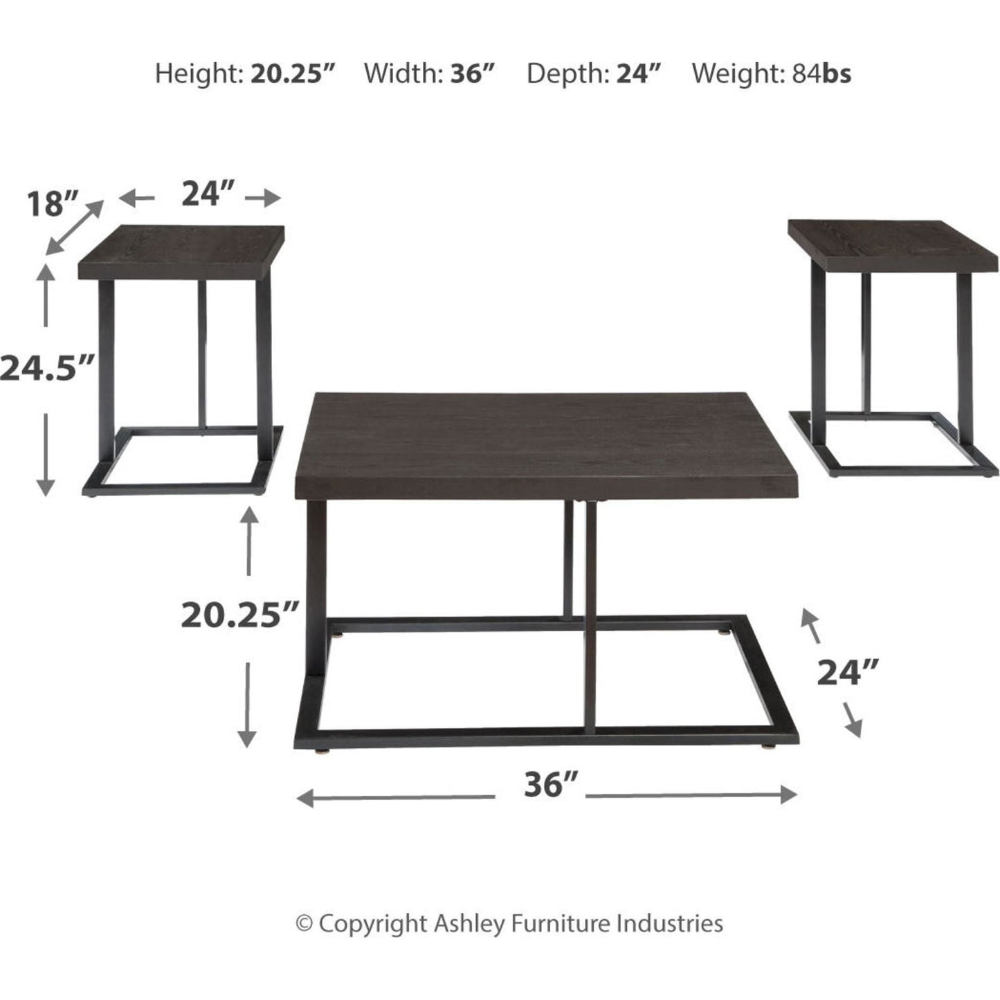 Ensemble de tables d'appoint Airdon (ensemble de 3)