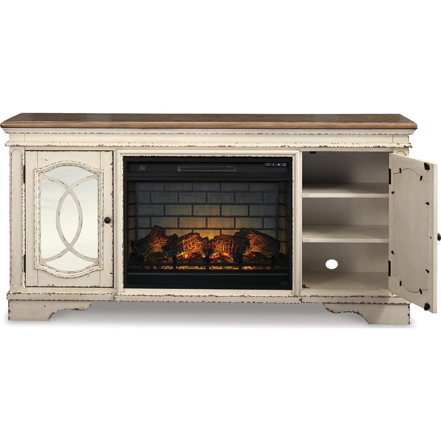 Meuble TV Realyn avec cheminée