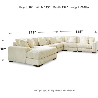 Canapé d'angle Lindyn 6 pièces avec méridienne