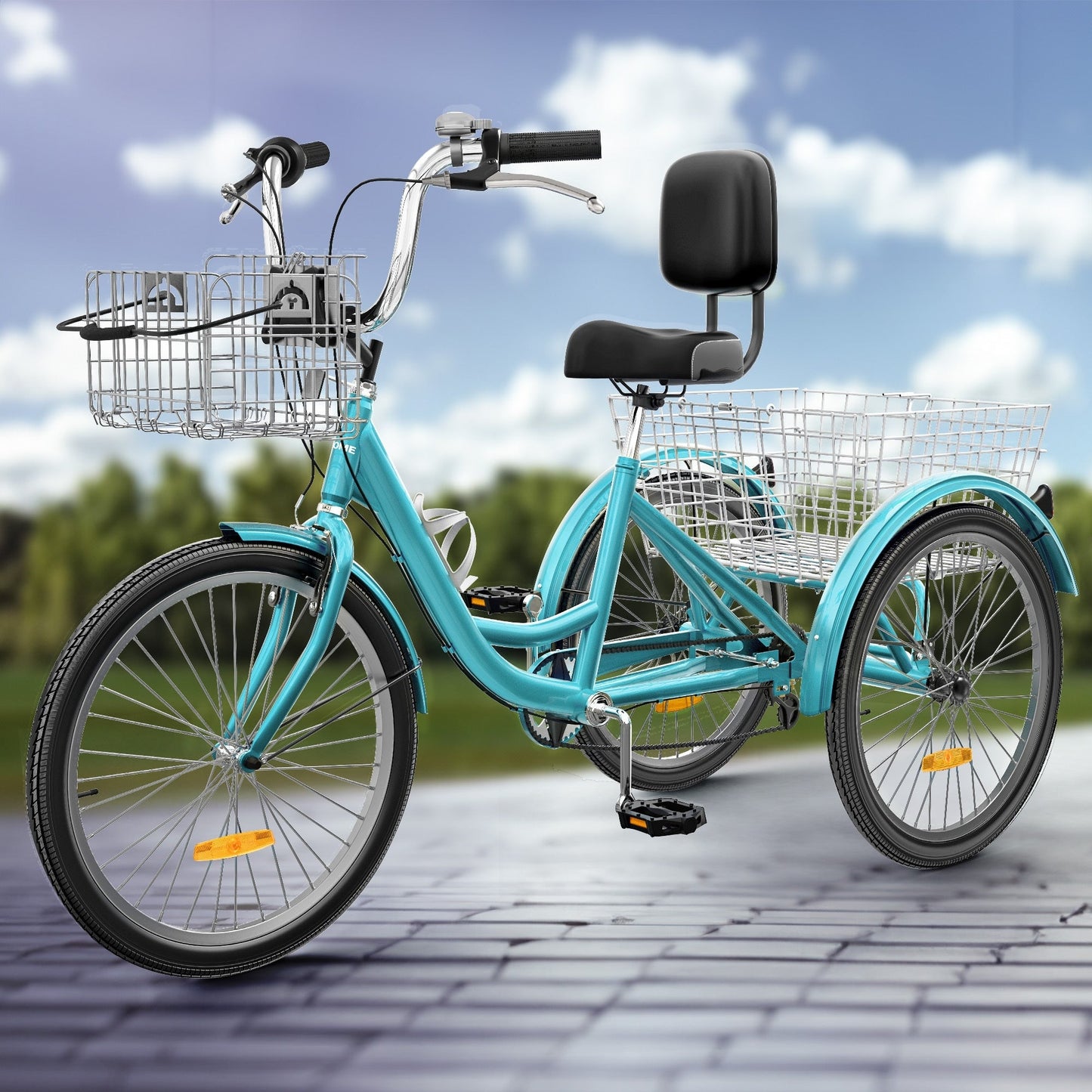 Tricycle adulte 26 pouces, vélo à 3 roues, tricycle à 7 vitesses