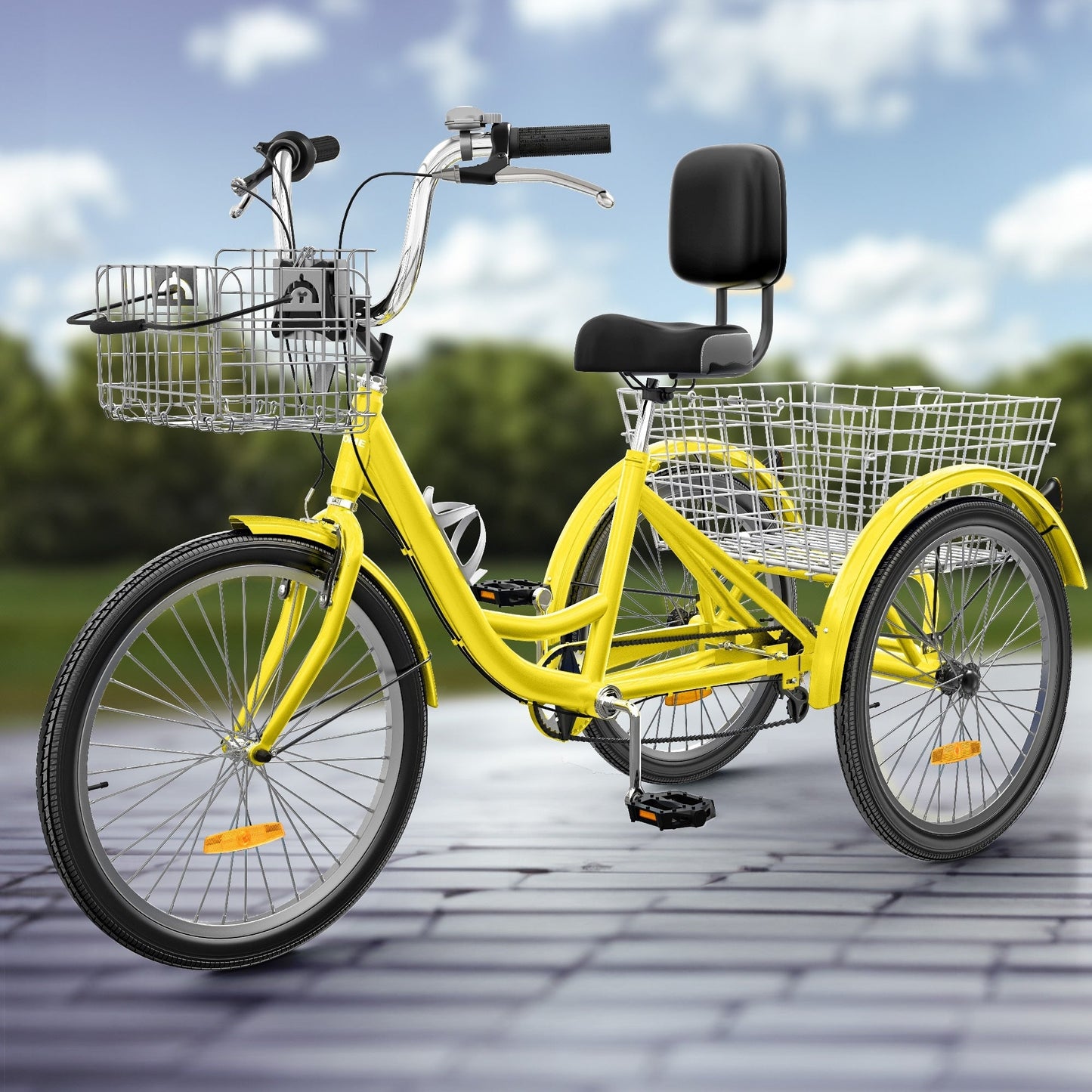 Tricycle adulte 26 pouces, vélo à 3 roues, tricycle à 7 vitesses