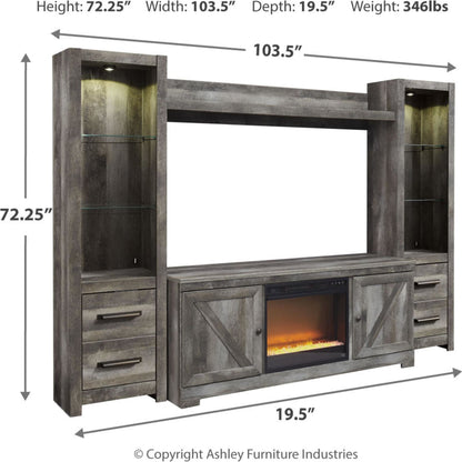 Meuble mural Wynnlow avec insert de cheminée