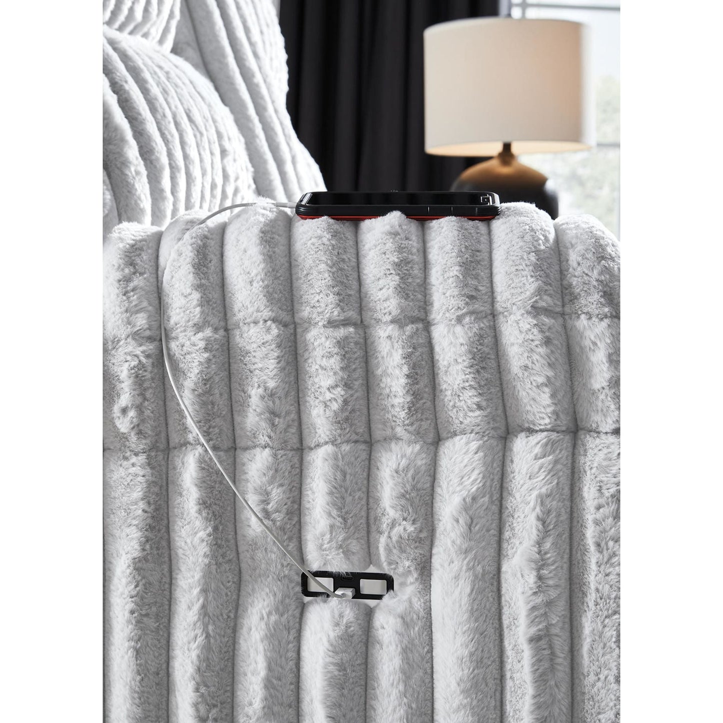 Canapé inclinable électrique deux places avec console