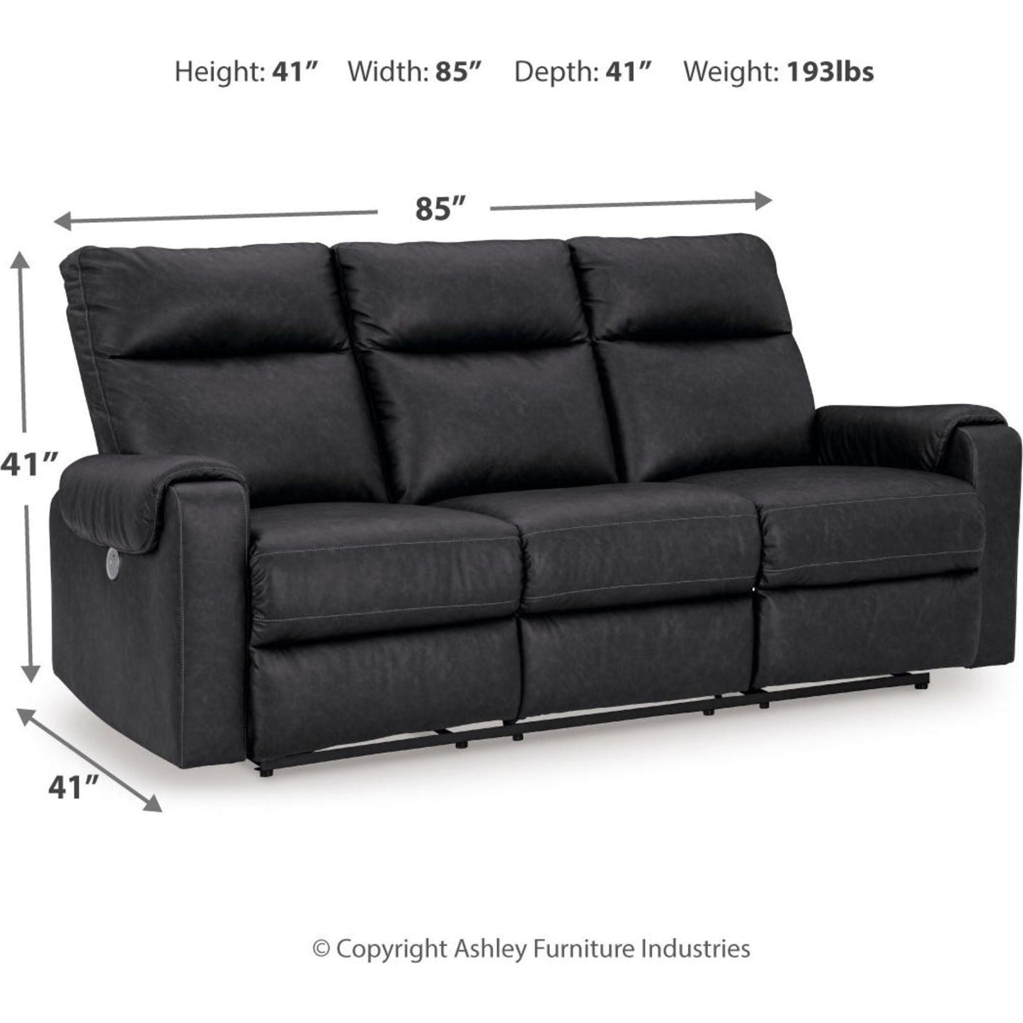 Canapé inclinable Axtellton avec fonction électrique