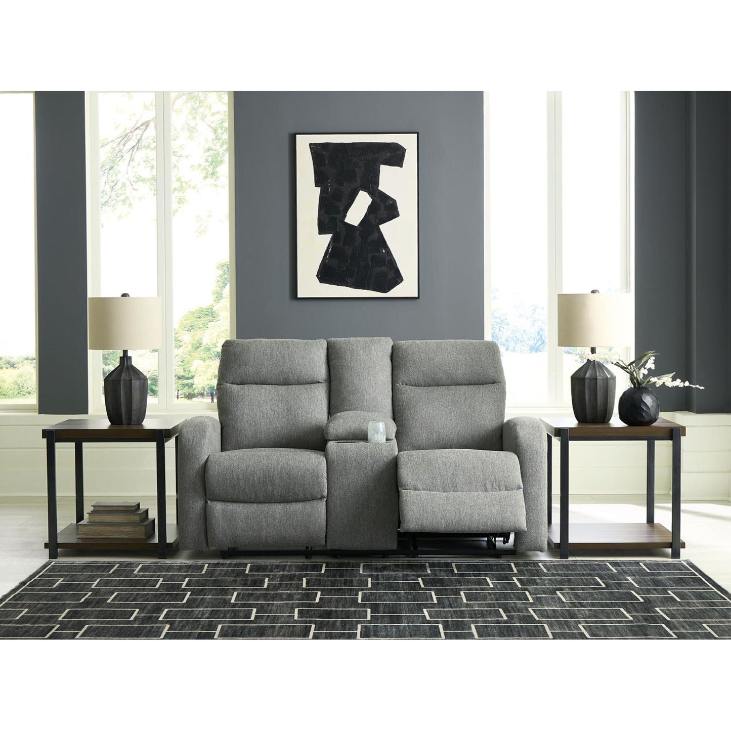 Canapé inclinable deux places Moreau Place avec console