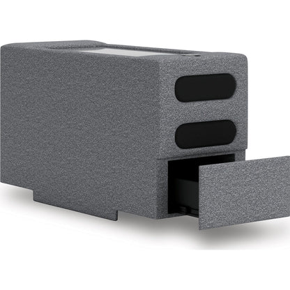 Canapé d'angle modulaire 4 pièces exclusif à Omaha, avec système audio et méridienne