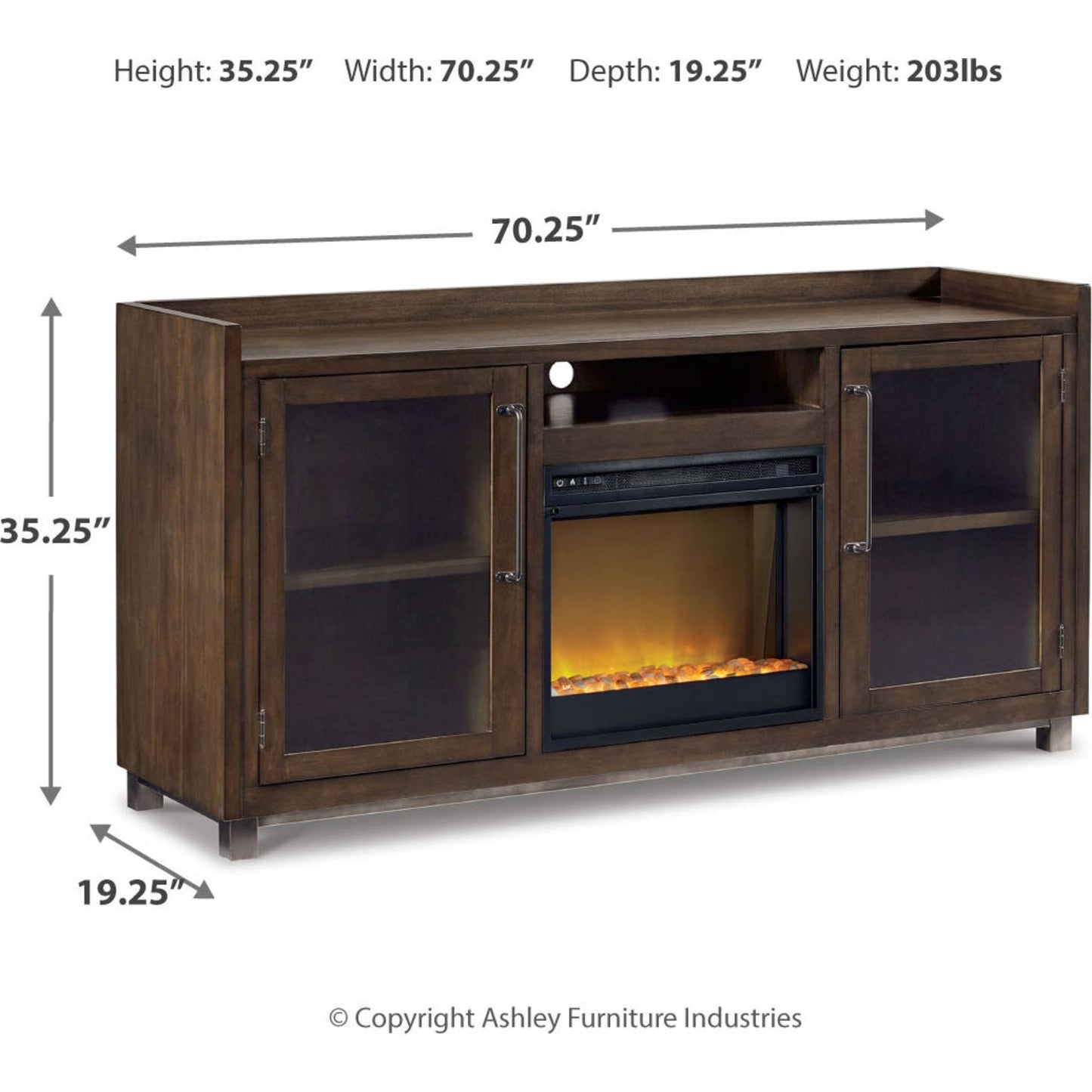 Meuble TV Starmore avec cheminée