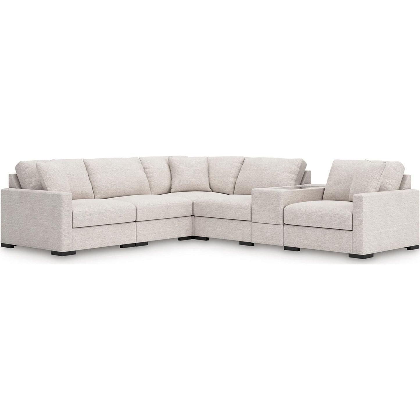 Canapé d'angle modulaire 6 pièces exclusif à Omaha avec rangement