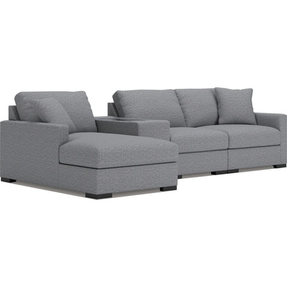 Canapé d'angle modulaire 4 pièces exclusif Omaha avec rangement et méridienne