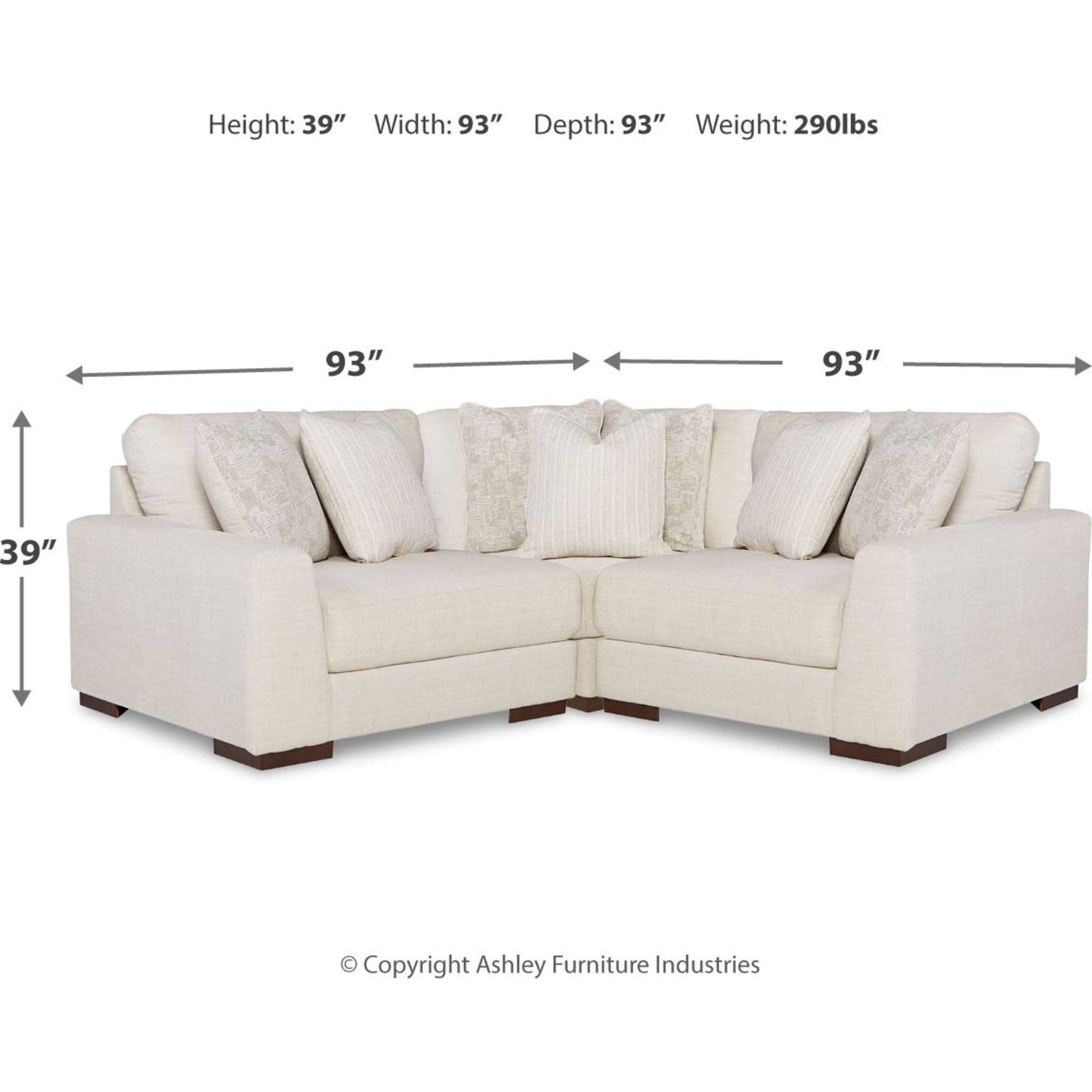 Lyndeboro - Canapé d'angle modulaire 3 pièces exclusif