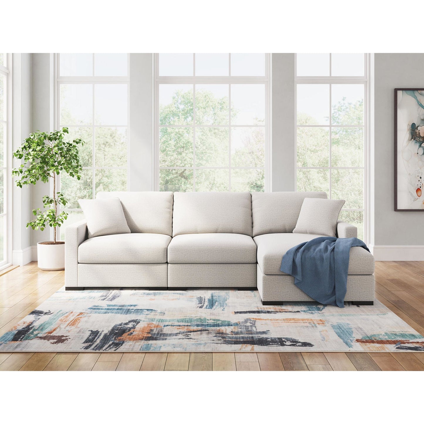 Canapé d'angle modulaire 3 pièces avec méridienne, exclusivité Omaha