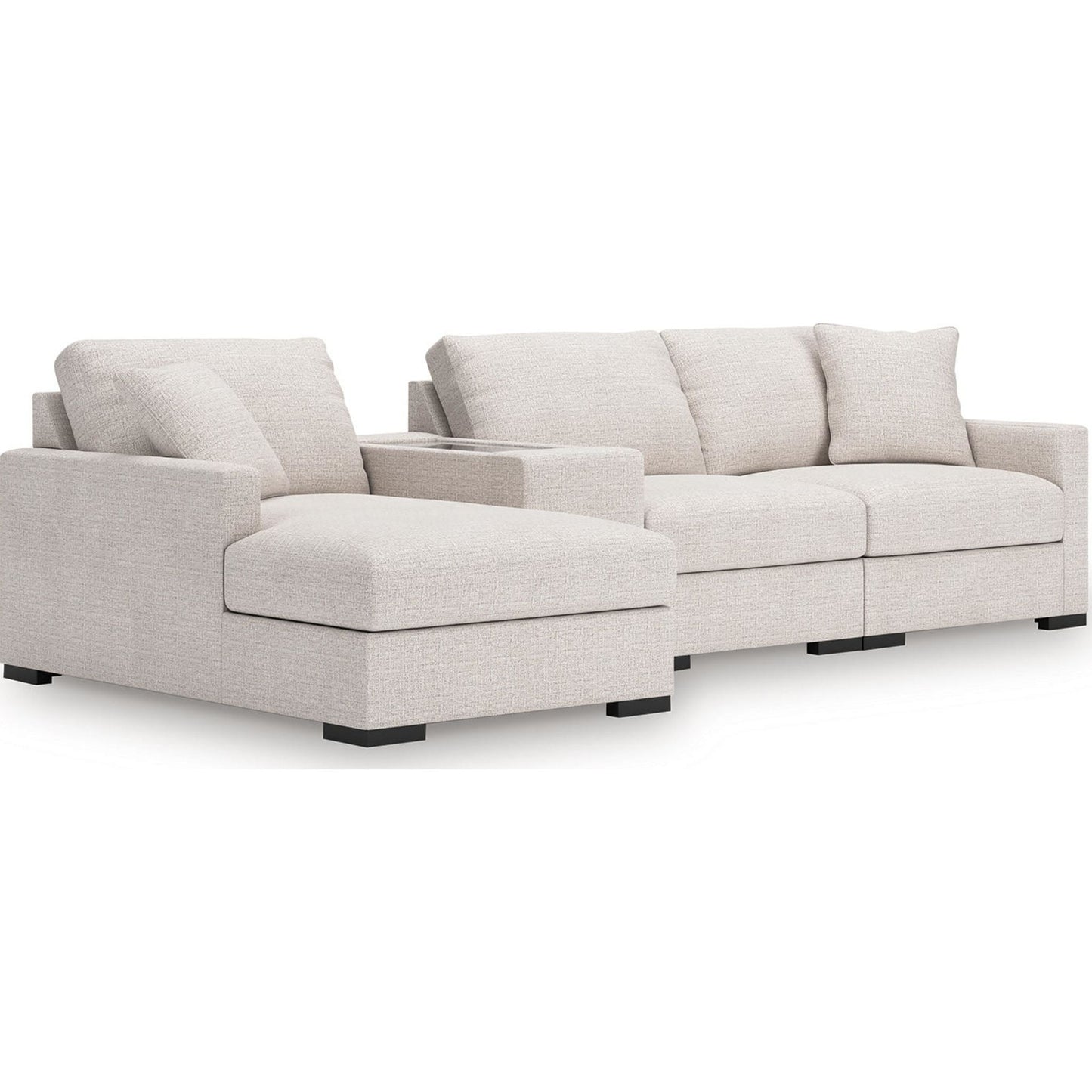 Canapé d'angle modulaire 4 pièces exclusif Omaha avec rangement et méridienne