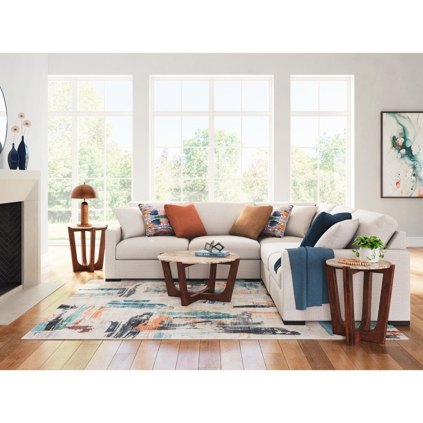 Canapé d'angle modulaire 5 pièces exclusif à Omaha