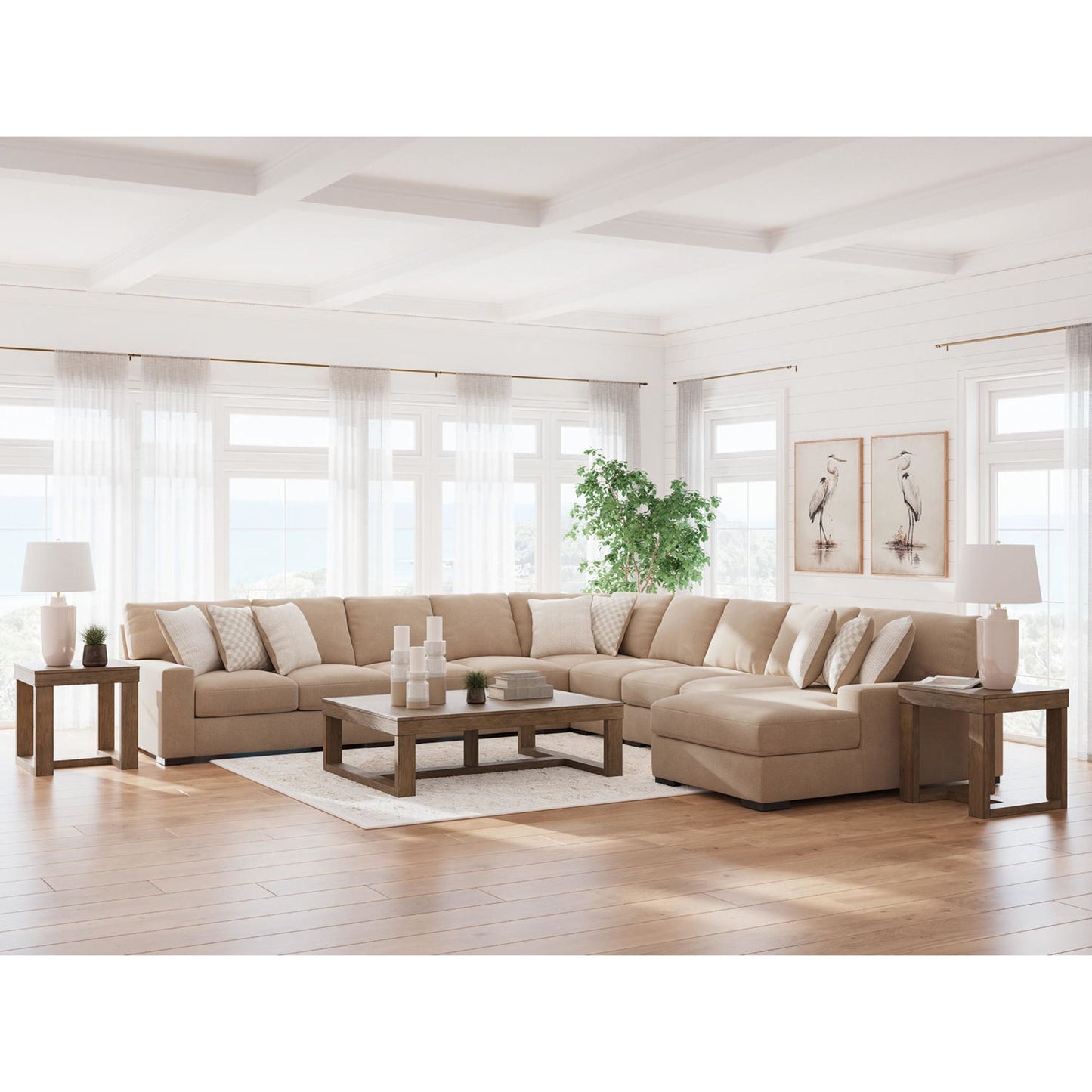 Canapé d'angle 6 pièces exclusif Larce avec méridienne