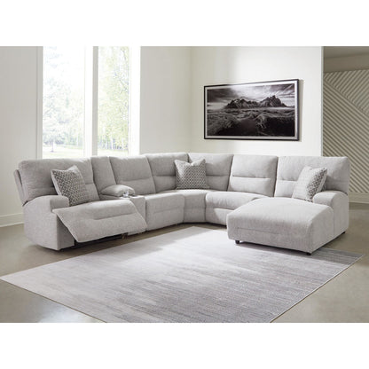 Canapé d'angle inclinable électrique 6 pièces Acklen Place avec méridienne