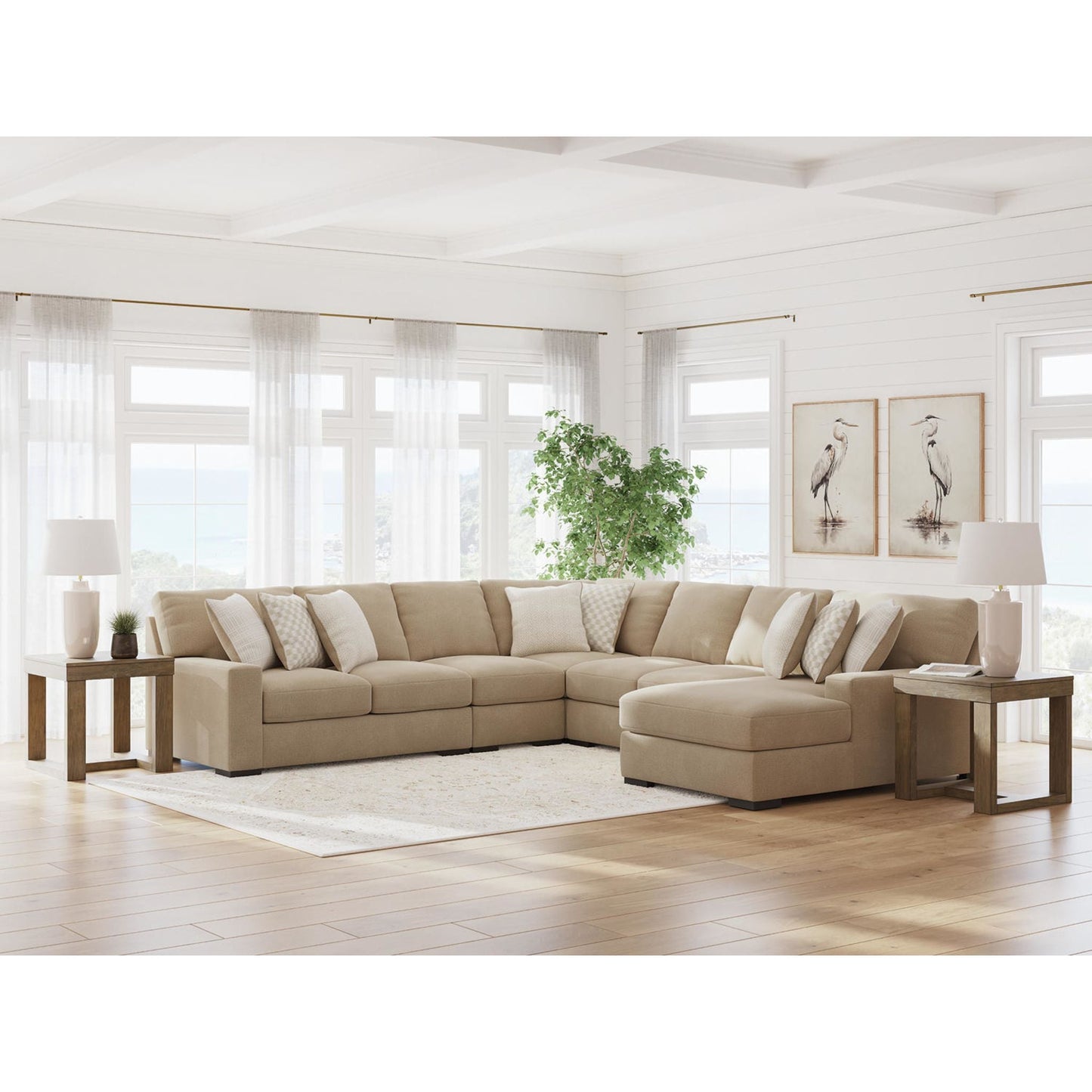 Canapé d'angle 5 pièces exclusif Larce avec méridienne