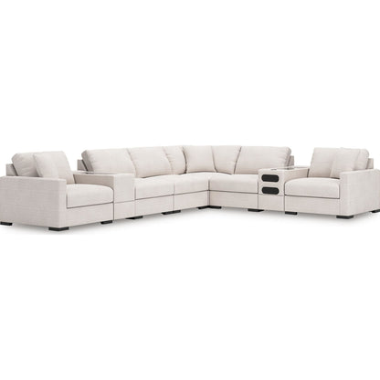 Canapé d'angle modulaire 8 pièces exclusif à Omaha, avec système audio et rangement