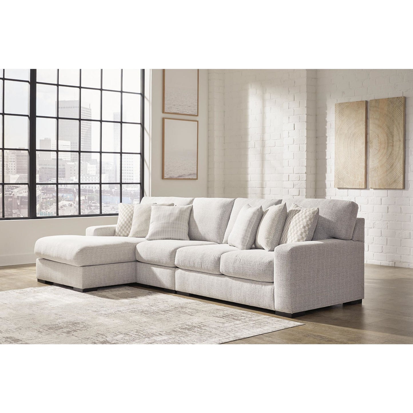 Canapé d'angle 3 pièces exclusif Larce avec méridienne