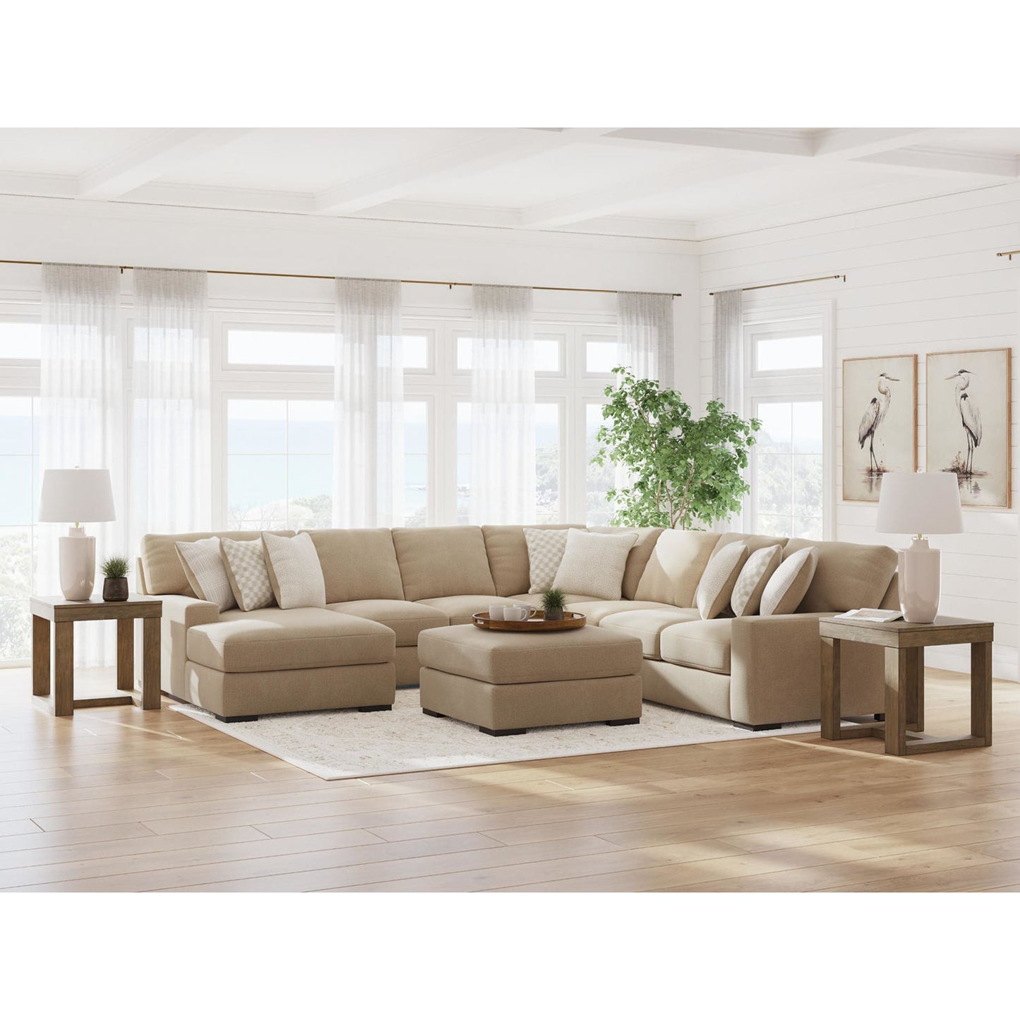 Canapé d'angle 5 pièces exclusif Larce avec méridienne