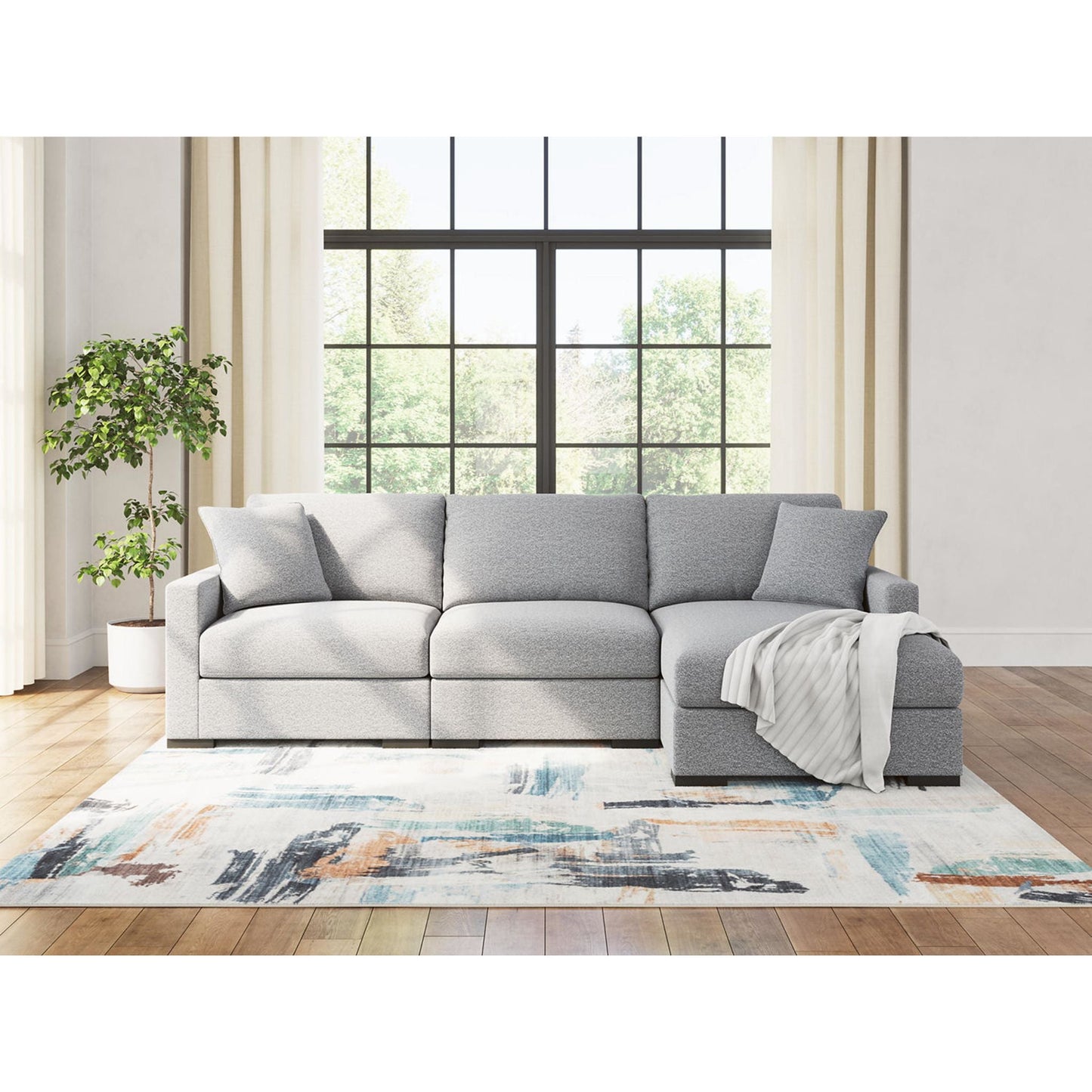 Canapé d'angle modulaire 3 pièces avec méridienne, exclusivité Omaha