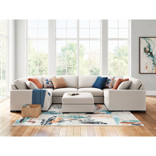 Canapé d'angle modulaire 5 pièces exclusif à Omaha avec double méridienne et double système audio