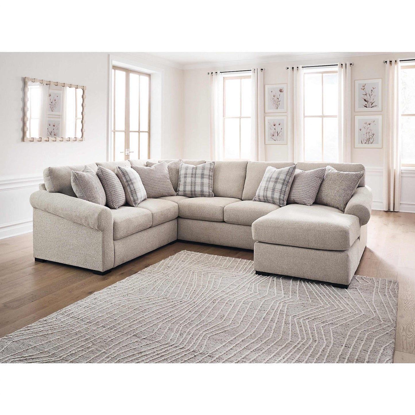 Canapé d'angle 4 pièces exclusif Bridgemont avec méridienne