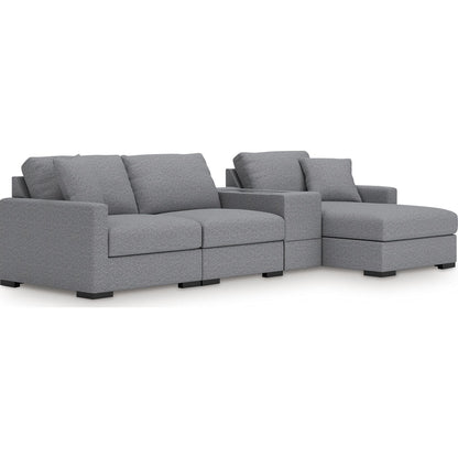 Canapé d'angle modulaire 4 pièces exclusif Omaha avec rangement et méridienne