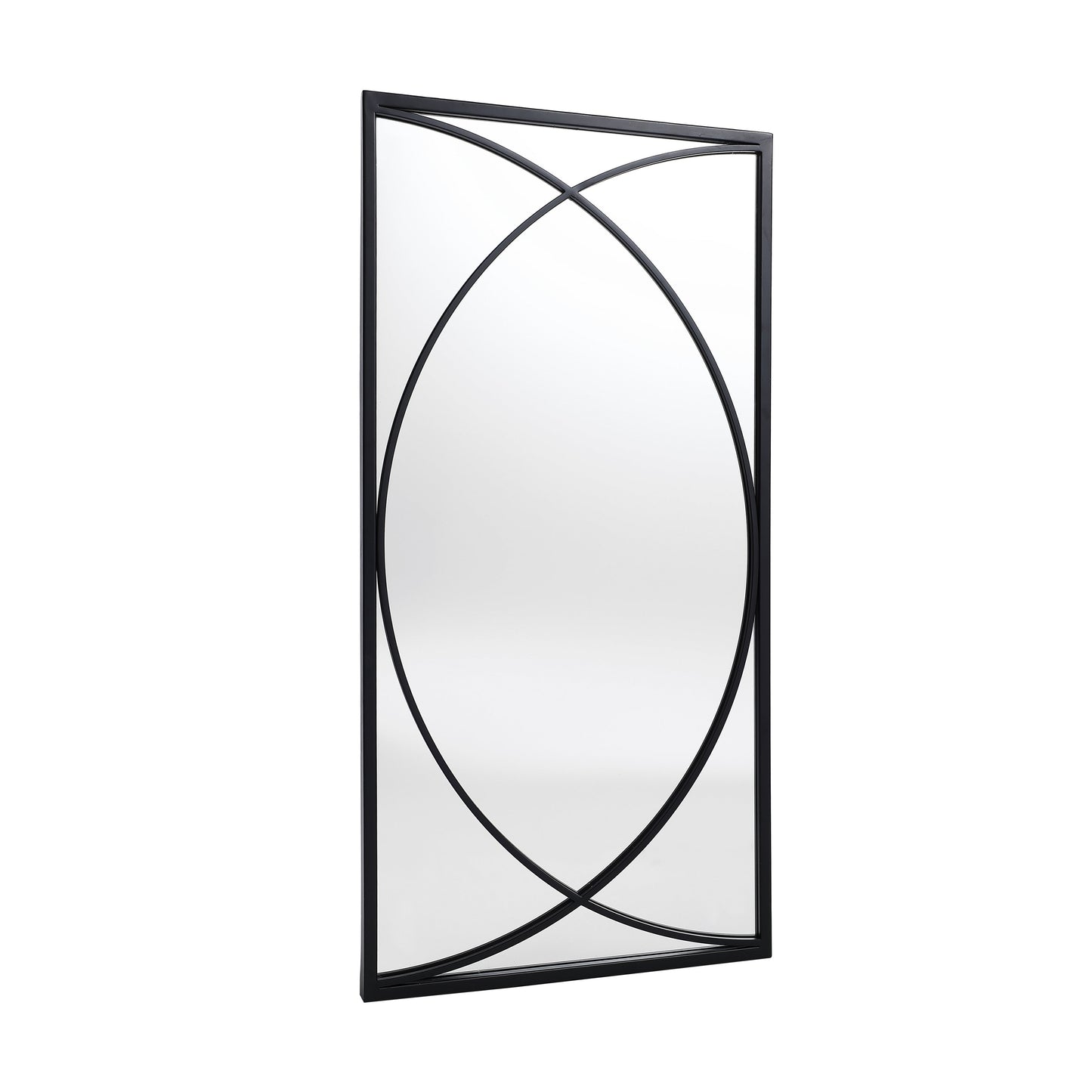 Ensemble de 3 miroirs muraux rectangulaires en métal noir - 31,9 cm (H) x 15,75 cm (L) x 0,75 cm (P)