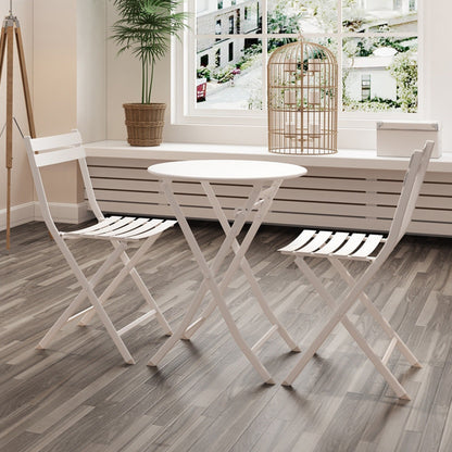 Ensemble bistro minimaliste 3 pièces pour patio : table ronde pliable et chaises