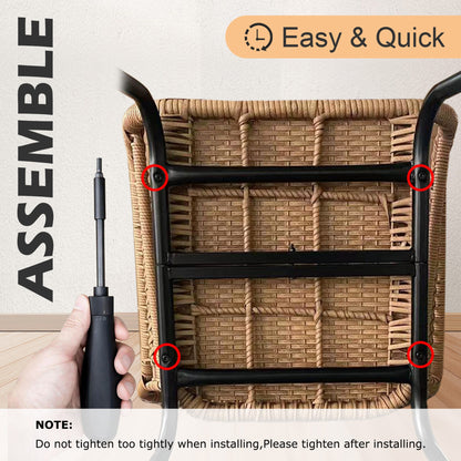 Ensemble bistro de conversation en résine tressée 3 pièces pour extérieur, ensemble de chaises de patio en rotin résistant aux intempéries avec coussins