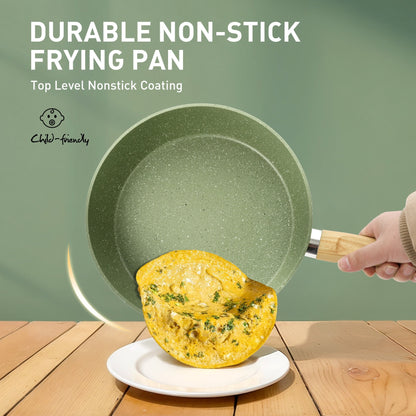 Ensemble de 30 pièces de batterie de cuisine en granit, comprenant casseroles et poêles antiadhésives.