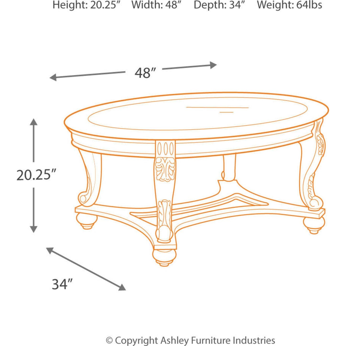 Table basse ovale Norcastle