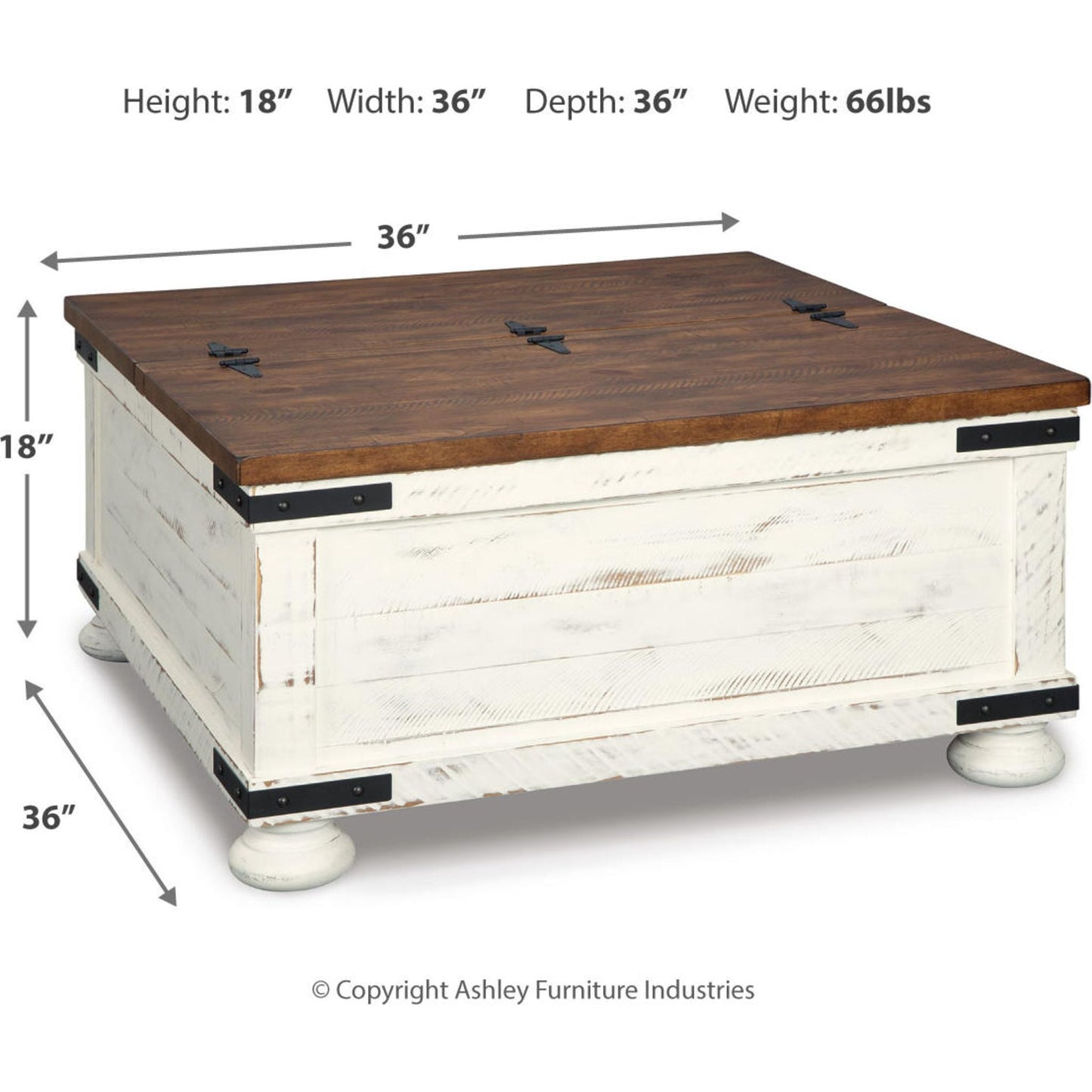 Table basse Wystfield avec rangement