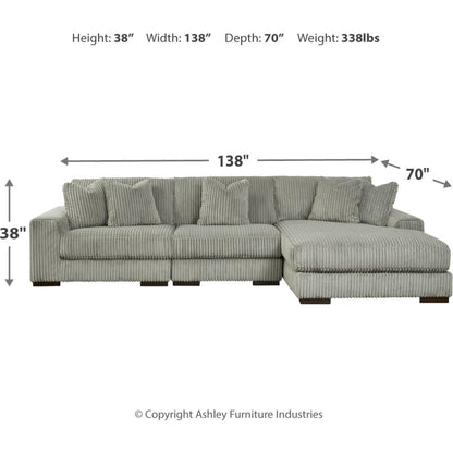 Canapé d'angle Lindyn 3 pièces avec méridienne