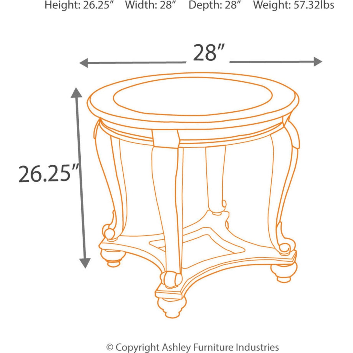 Table d'appoint ronde Norcastle