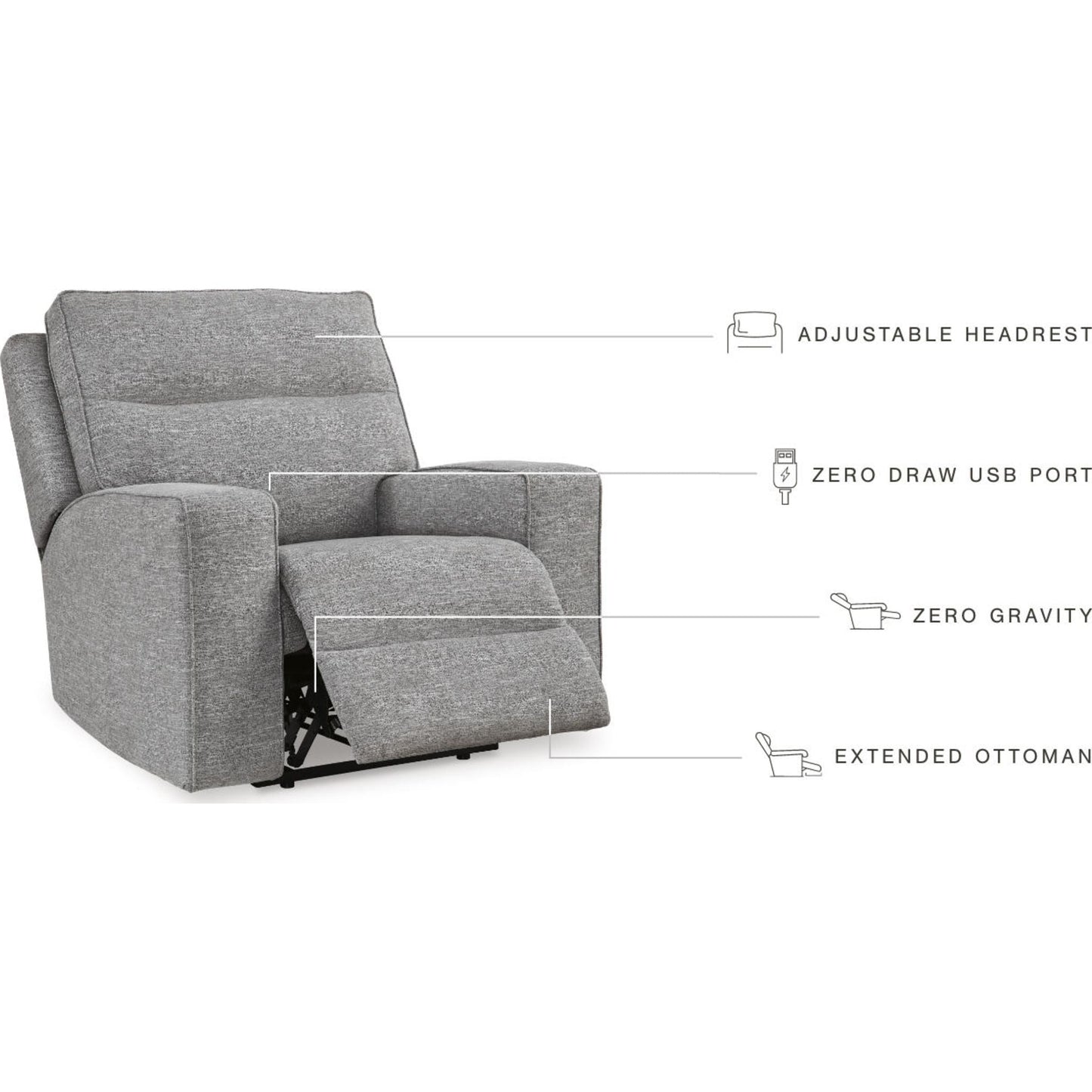 Fauteuil inclinable électrique exclusif Biscoe avec appui-tête réglable