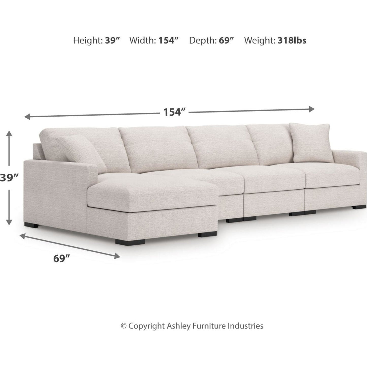 Canapé d'angle modulaire 4 pièces avec méridienne, exclusivité Omaha