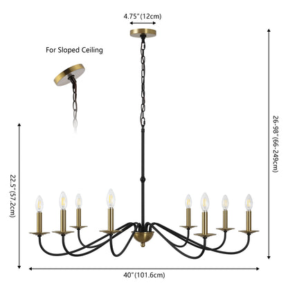 Lustre LED en fer à 6 lumières de 34,75 pouces, par JONATHAN Y
