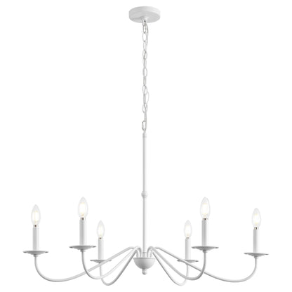 Lustre LED en fer à 6 lumières de 34,75 pouces, par JONATHAN Y