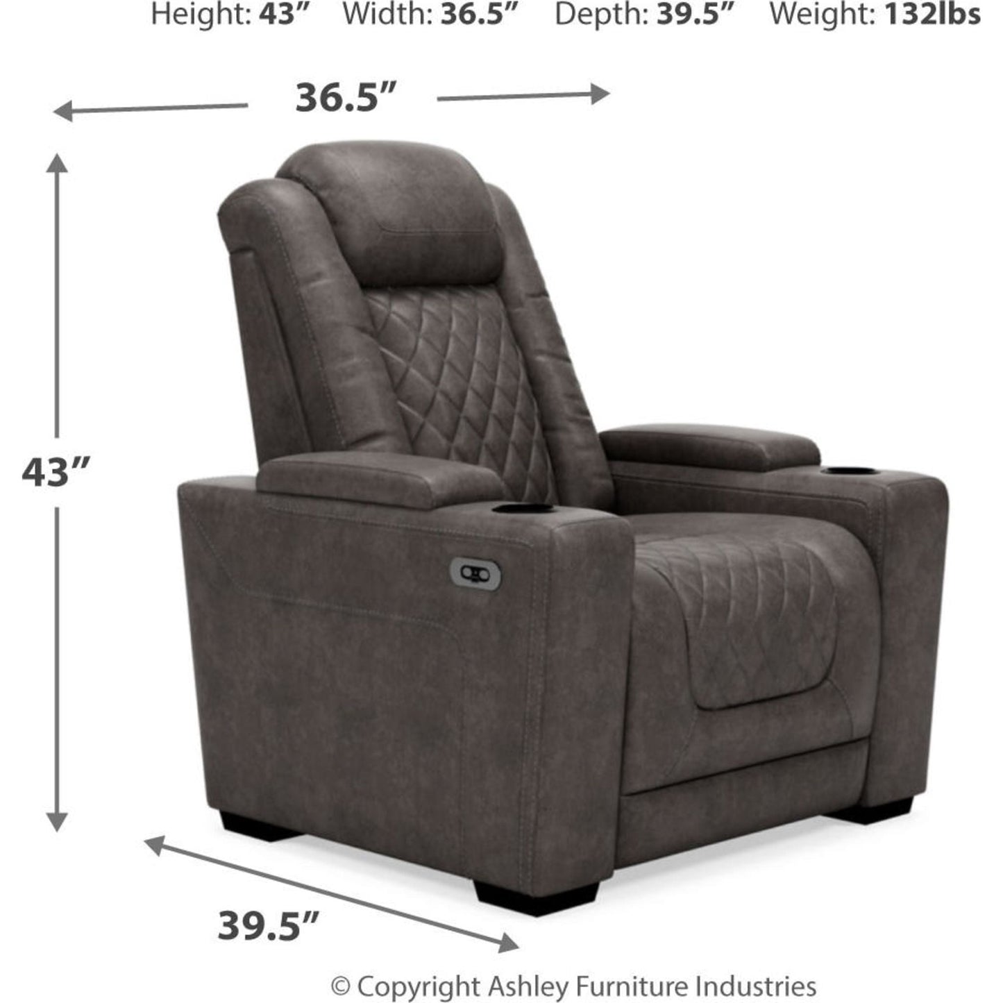 Fauteuil inclinable électrique HyllMont avec appui-tête réglable