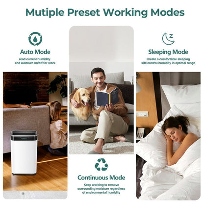 Déshumidificateurs de 3500 pi² pour sous-sols, maisons, grandes pièces et chambres, déshumidificateur de garage silencieux